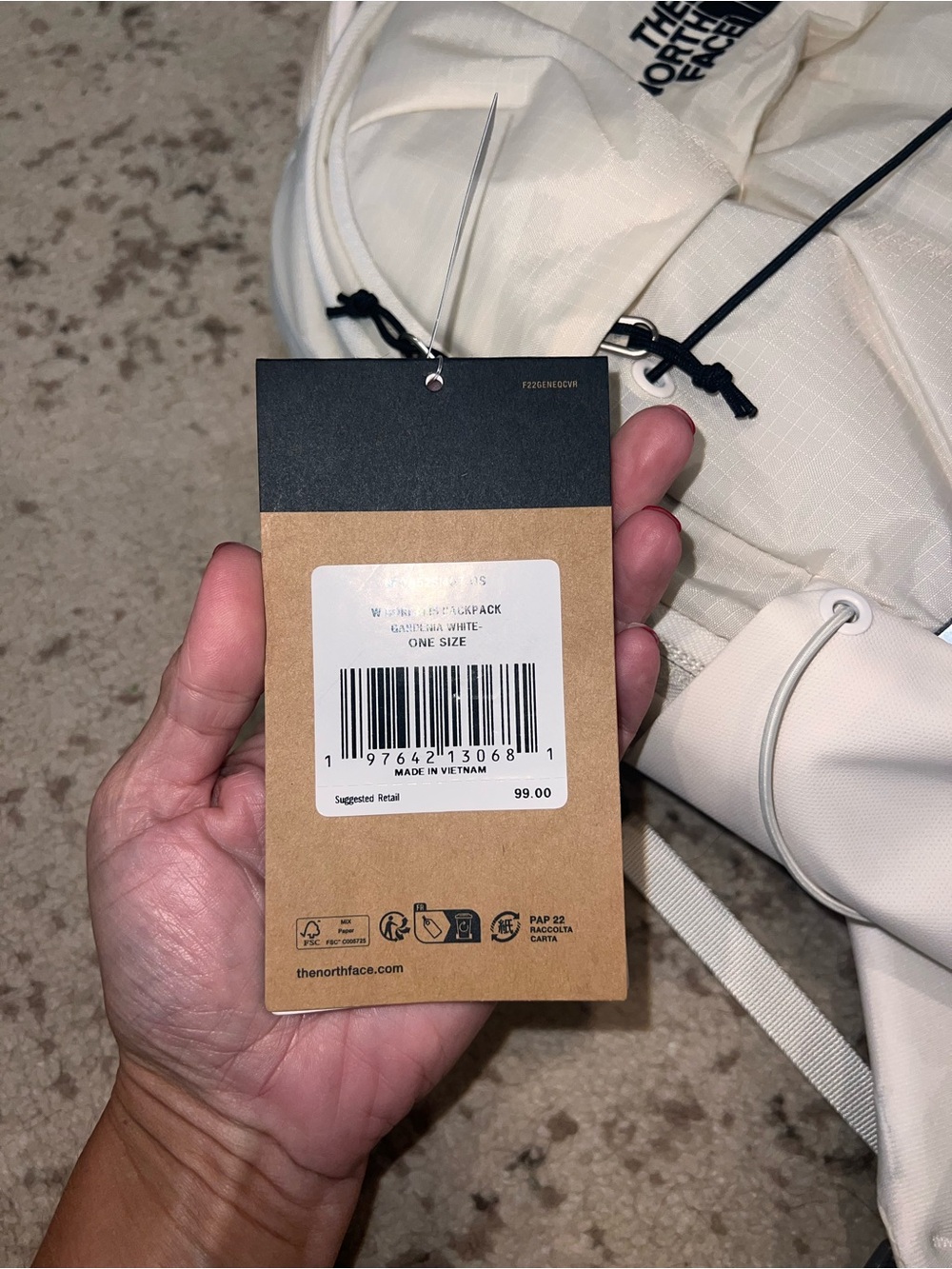 The North Face Borealis Backpack in Off-White with Black Bungee - Picture 5 of 8
